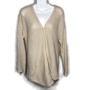Eileen Fisher Knit Linen Blend Cardigan Oversized